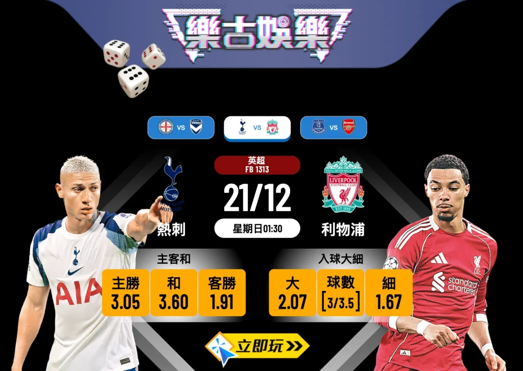 英超激戰：熱刺 vs 利物浦 2025 關鍵戰役！3大數據拆解紅軍必勝波膽