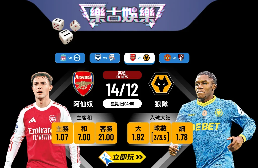 【英超預測】阿仙奴 vs 狼隊 3大關鍵數據分析＋波膽心水推介