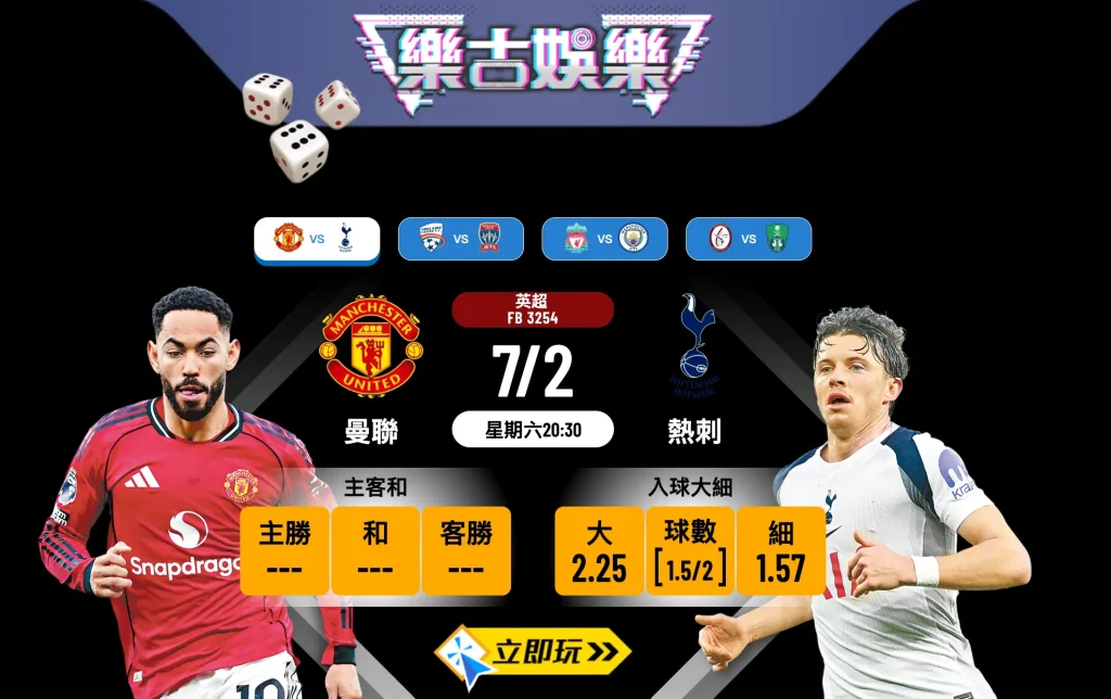 【英超重心】曼聯主場誓取殘陣熱刺 卡域克領軍「魔性」大爆發！樂古娛樂波膽推介