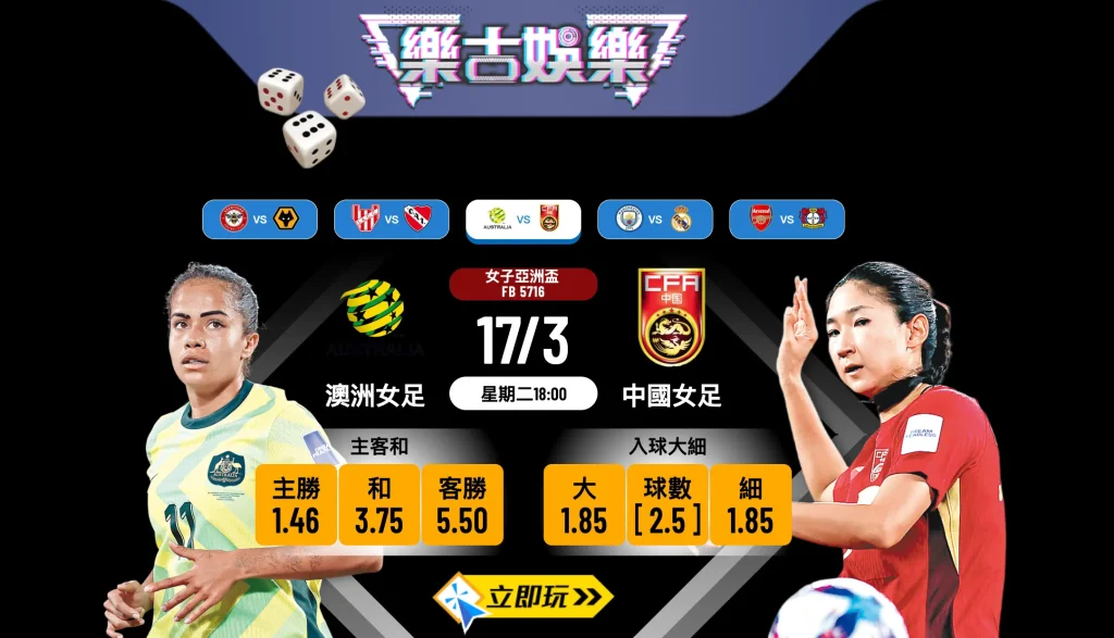 🏆 2026女子亞洲盃4強激戰：澳洲女足 vs 中國女足 必睇波膽推介與賽事分析 ⚽