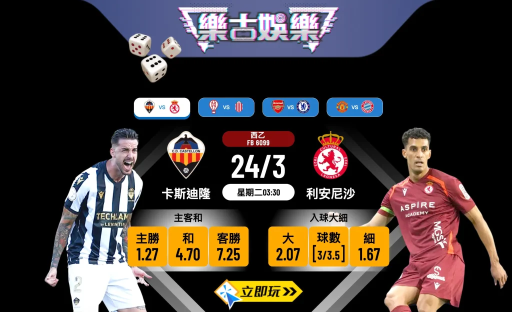 🏆 西乙24/3激戰：卡斯迪隆主場迎擊利安尼沙！【樂古娛樂波膽推介】必睇數據分析 ⚽