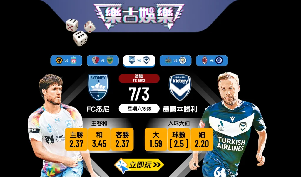 ⚽ 澳職5星級大戰：FC悉尼 vs 墨爾本勝利 必睇波膽推介與賽前分析！