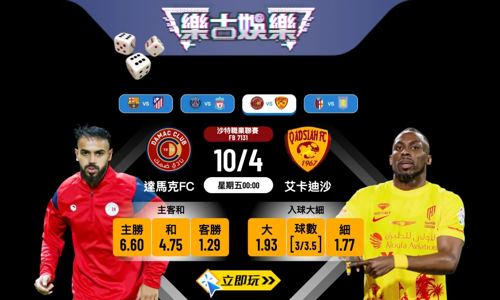 ⚽ 沙特職第7輪前瞻：達馬克FC vs 艾卡迪沙 兩隊近況及波膽分析