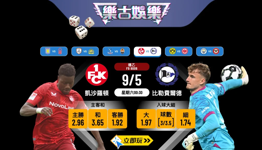 ⚽️ 【樂古娛樂波膽推介】德乙護級生死戰！凱沙羅頓 VS 比勒費爾德，客軍爭分保命不容有失！🔥