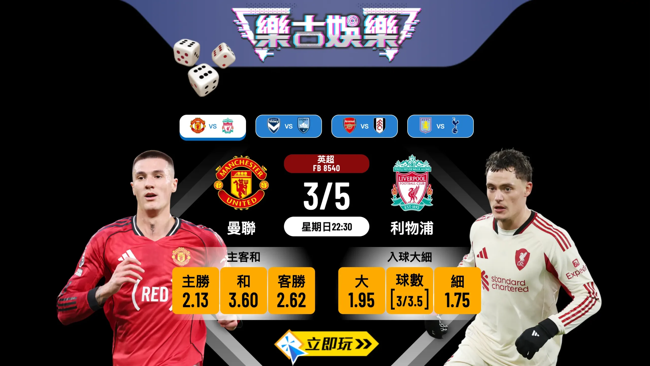 ⚽ 樂古娛樂波膽推介：3大理由撐 曼聯對利物浦 雙紅會開主勝！