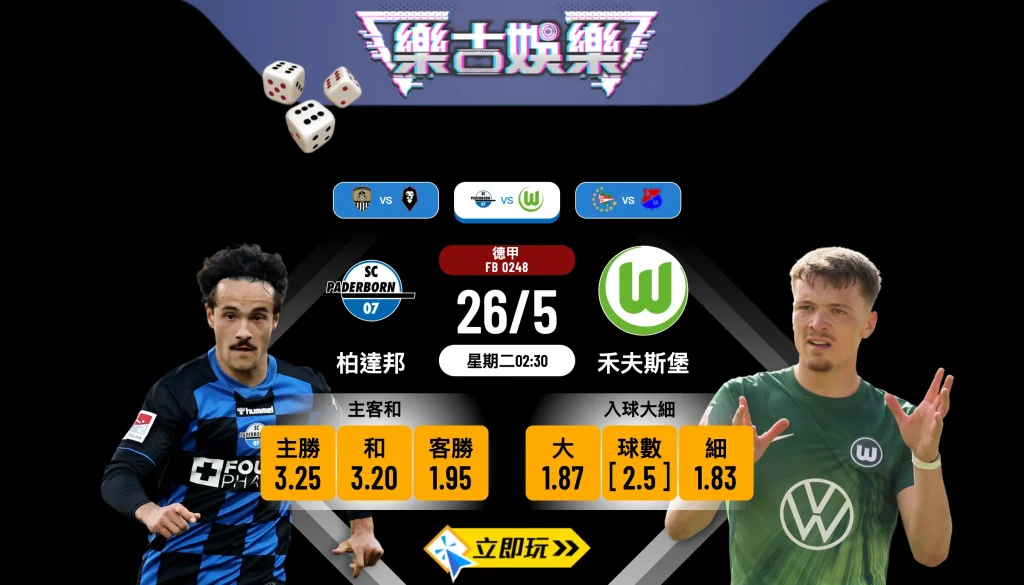 5大數據拆解！德國升班附加賽 柏達邦 vs 禾夫斯堡 必睇波膽推介