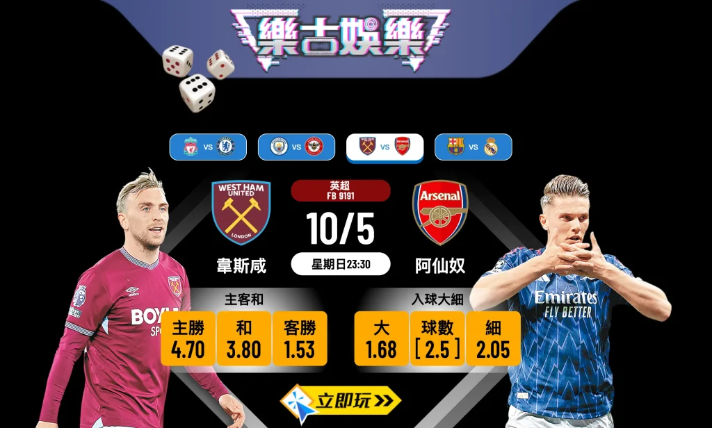 🏆 2026英超爭標生死戰：韋斯咸 vs 阿仙奴 賽前全面分析 ⚽