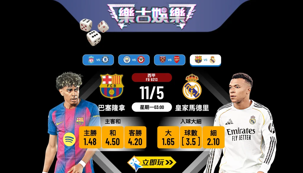樂古娛樂波膽推介：巴塞隆拿 對 皇家馬德里 國家打吡 2026