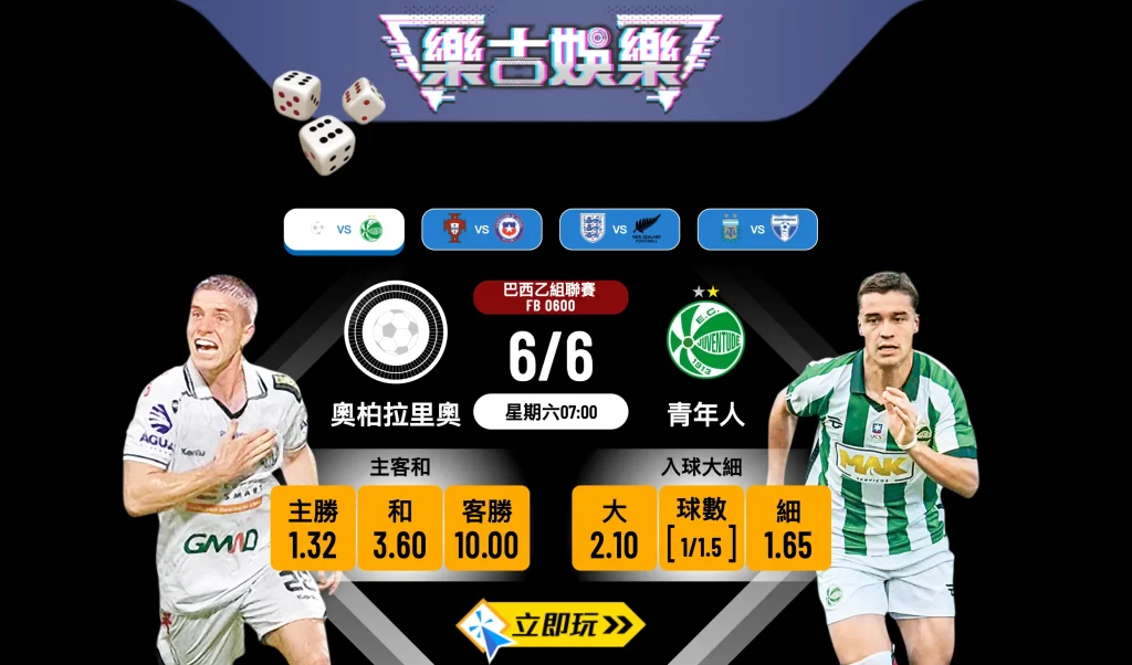 ⚽ 樂古娛樂波膽推介：巴乙大戰 奧柏拉里奧 VS 青年人 賽前全方位分析 ⚽