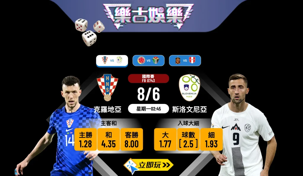 ⚽ 樂古娛樂波膽推介：克羅地亞 vs 斯洛文尼亞 國際賽前瞻與分析 ⚽