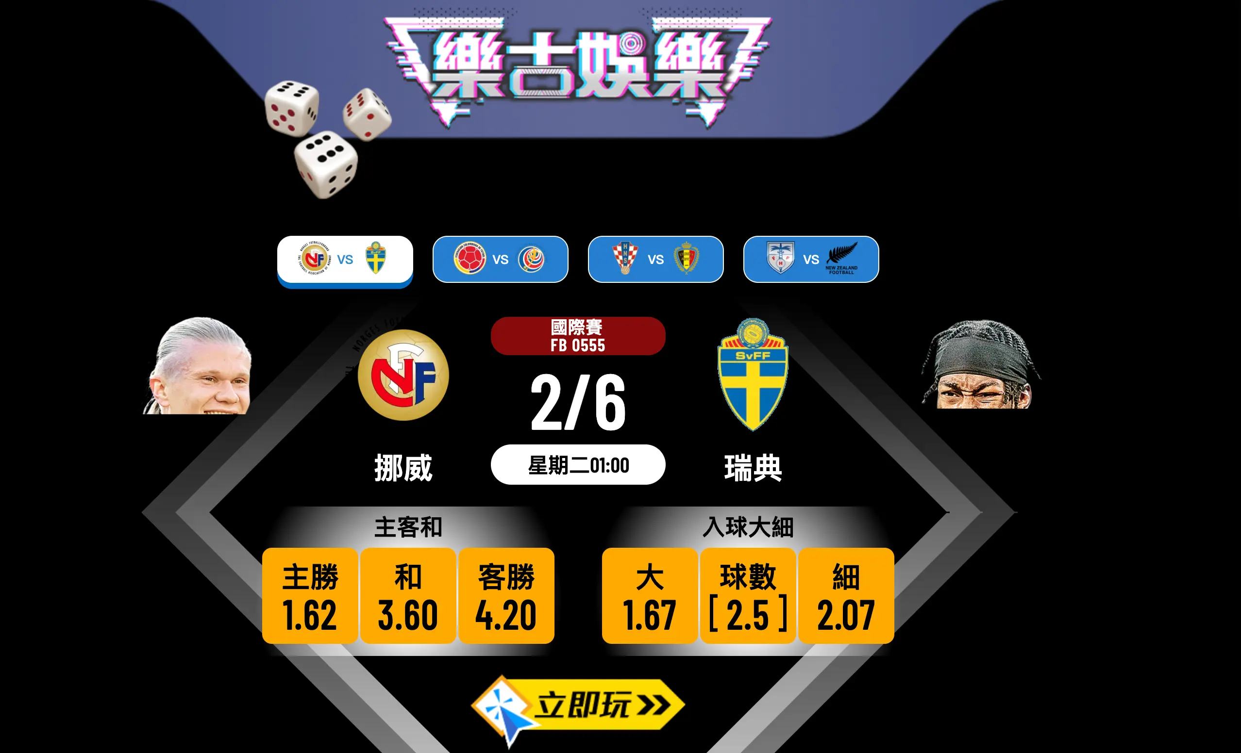 ⚽ 樂古娛樂波膽推介：挪威 vs 瑞典 國際賽北歐打吡戰前瞻與盤口分析 ⚽