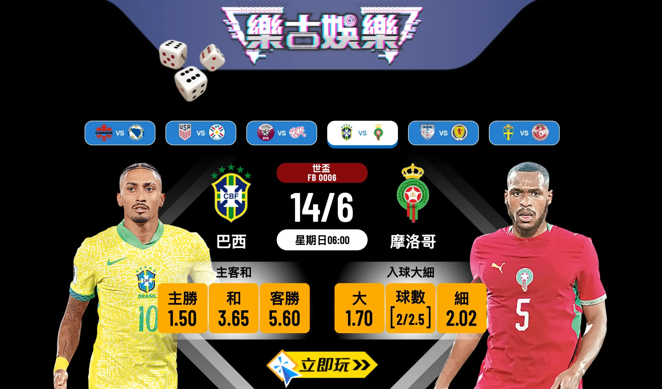 ⚽ 2026世盃C組首輪前瞻：巴西 VS 摩洛哥 0006 賽事分析 🏆