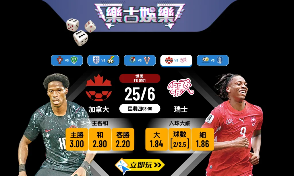 ⚽ 2026 世界盃 B 組激戰：加拿大 vs 瑞士 必睇 3 大賽前分析與波膽推介